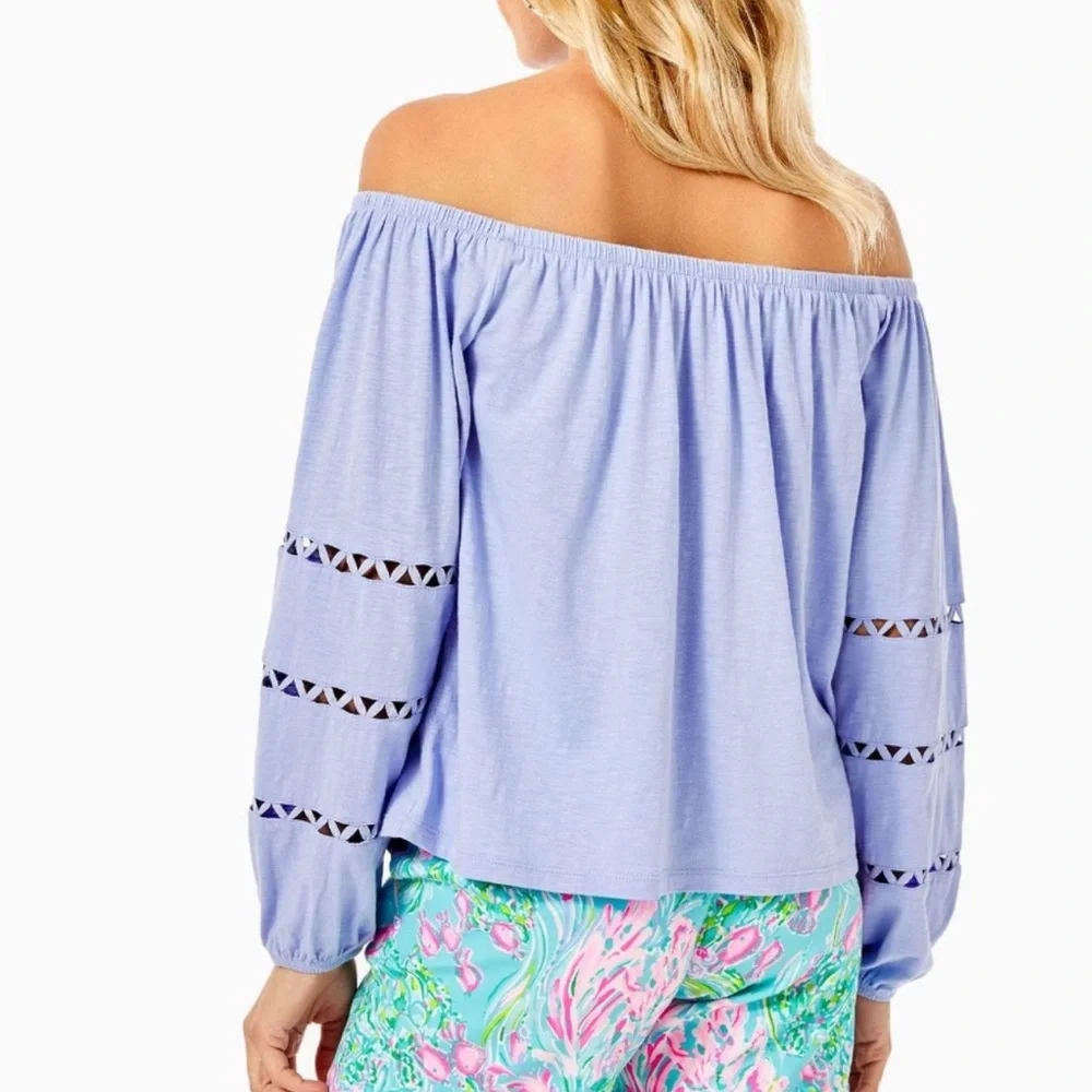 Lilly Pulitzer Katt Top in Periwinkle Purple - Picture 2 of 4